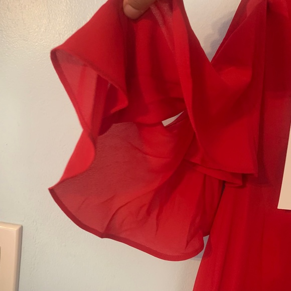 NWT Fame and Partners The Denby Gown in Cherry Red - Picture 6 of 9